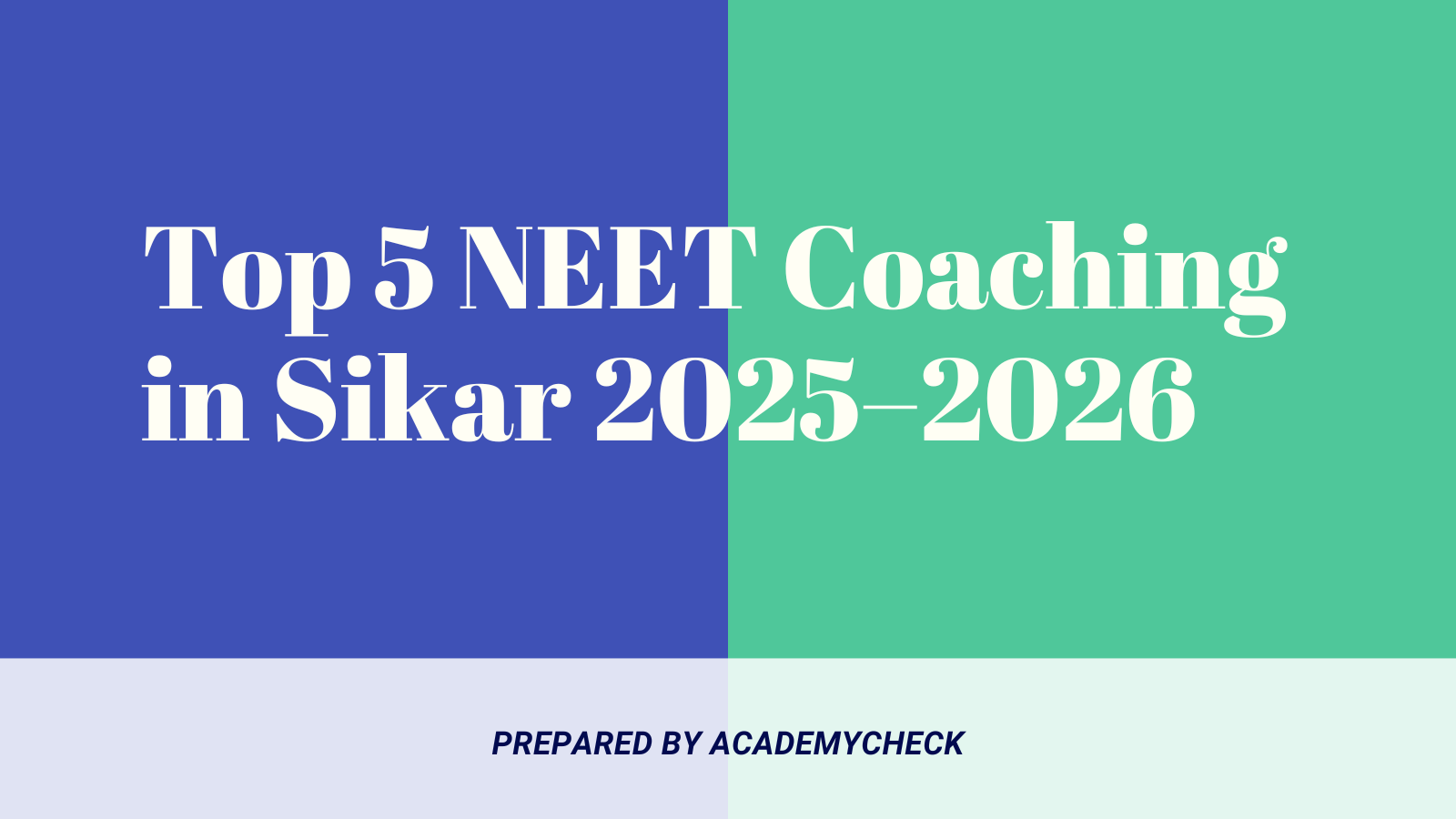 Top 5 NEET Coaching In Sikar 2025-2026